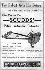 Newspaper ad for 'Scudds' poison distributer